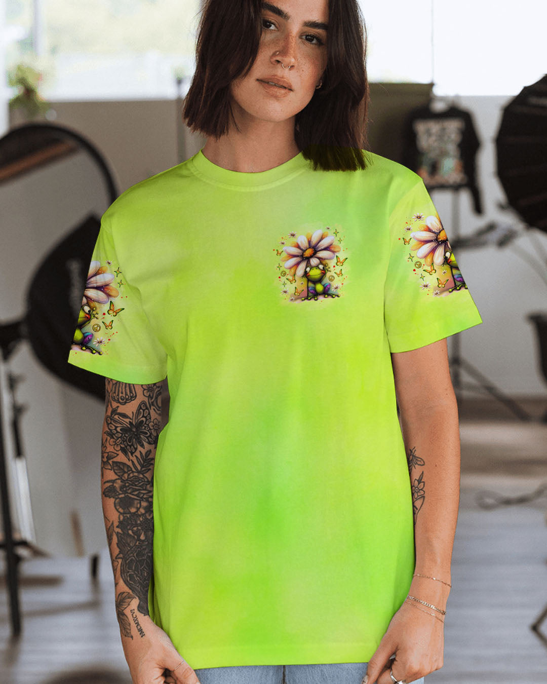 BE YOU THE WORLD WILL ADJUST FROG ALL OVER PRINT - TLNZ2606251