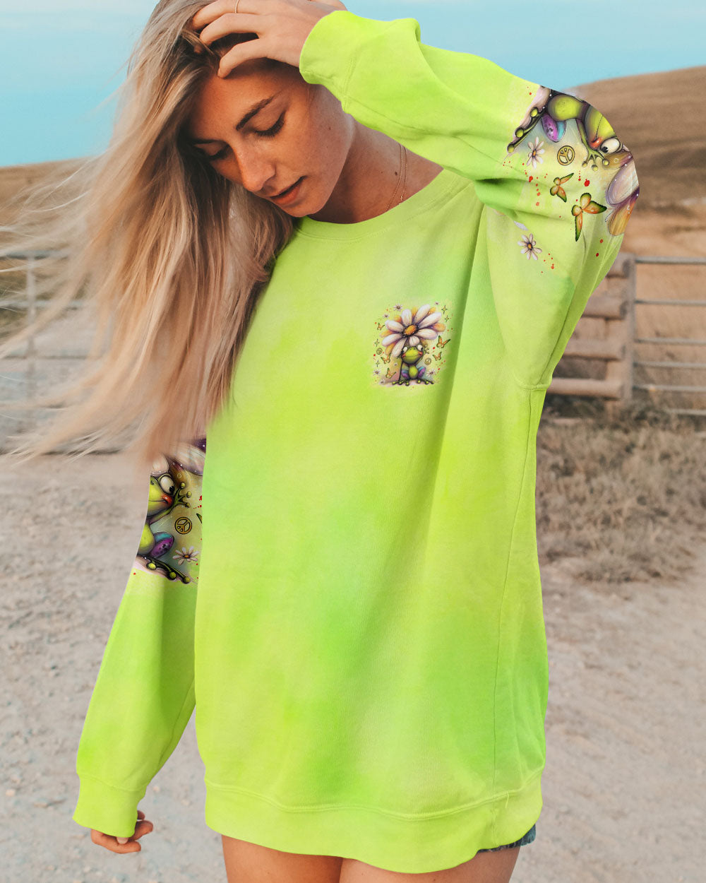 BE YOU THE WORLD WILL ADJUST FROG ALL OVER PRINT - TLNZ2606251