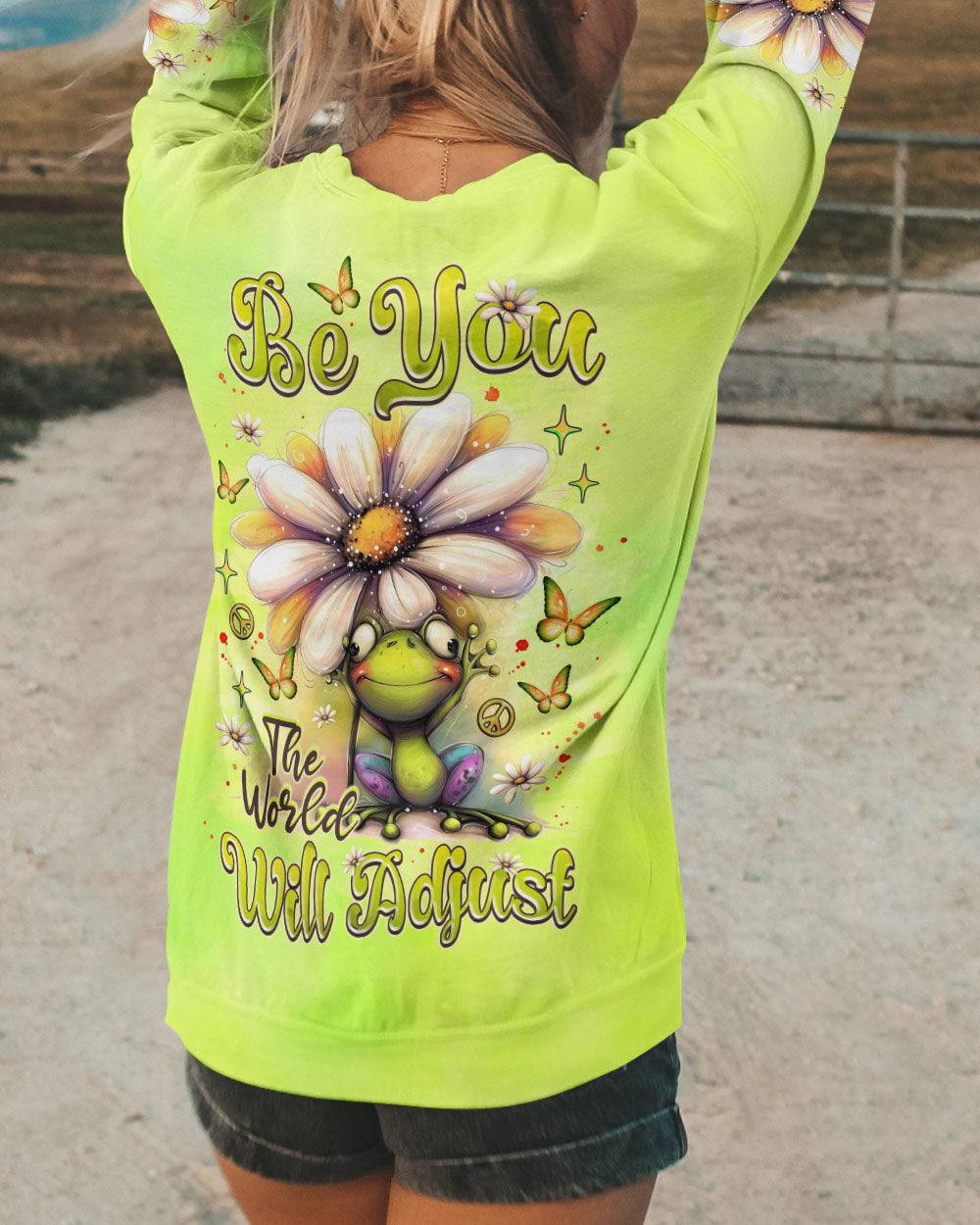 BE YOU THE WORLD WILL ADJUST FROG ALL OVER PRINT - TLNZ2606251