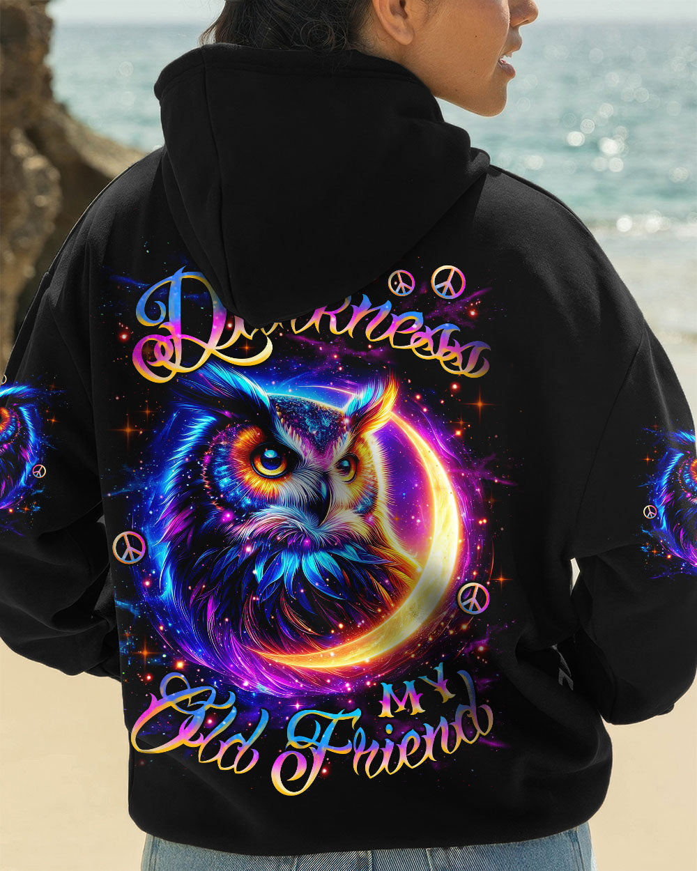 HELLO DARKNESS MY OLD FRIEND OWL MOON ALL OVER PRINT - TLNZ2607251