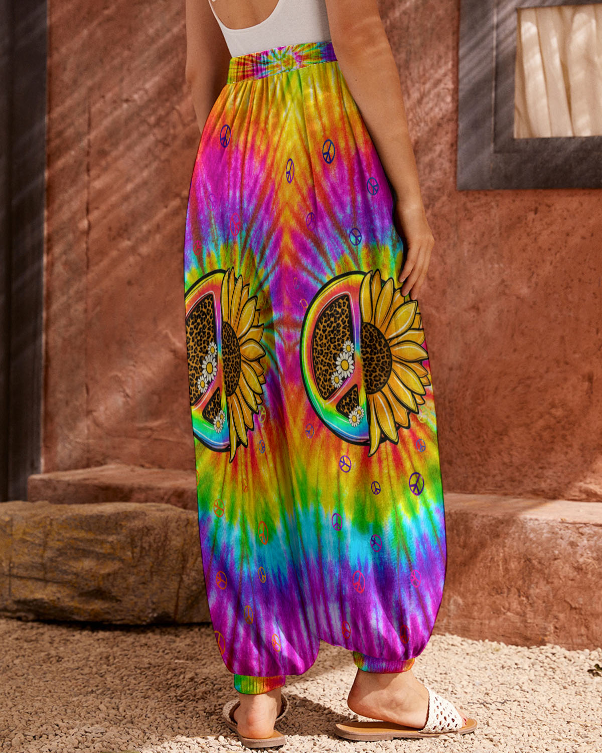 PEACE Y'ALL SUNFLOWER TIE DYE ALL OVER PRINT - TLNZ2706231
