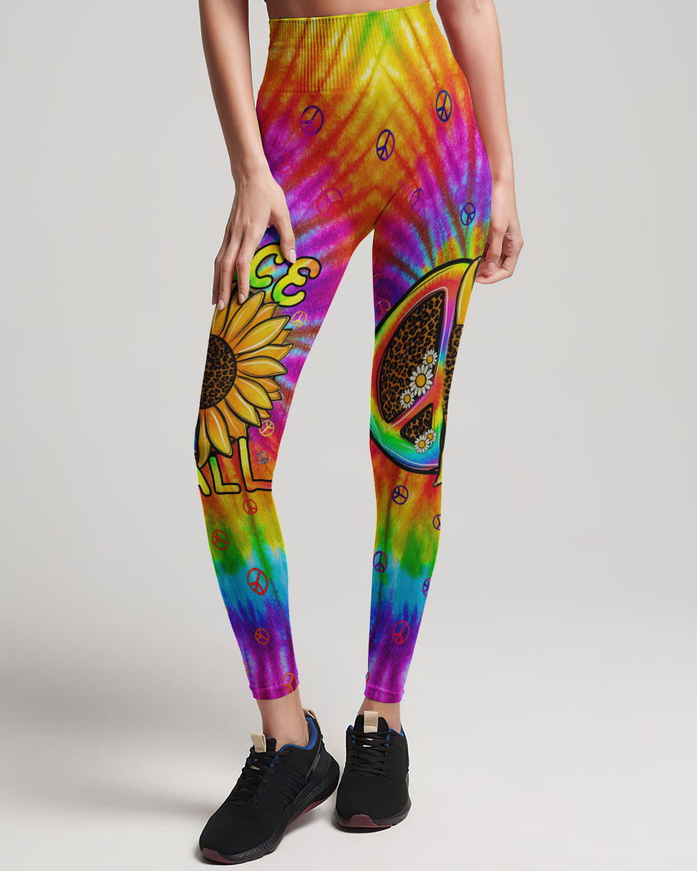 PEACE Y'ALL SUNFLOWER TIE DYE ALL OVER PRINT - TLNZ2706231