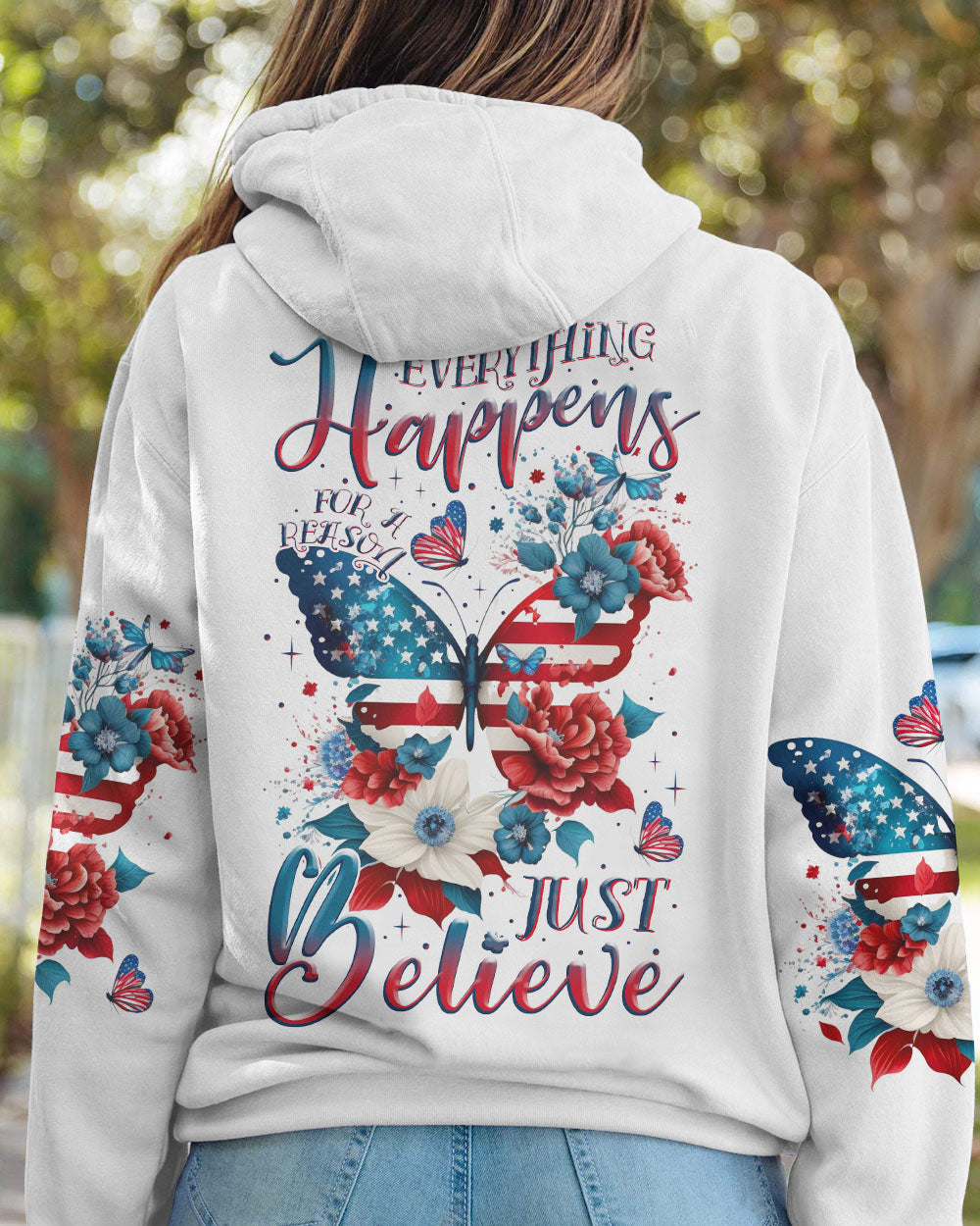 JUST BELIEVE BUTTERFLY FLAG ALL OVER PRINT - TLNZ2806234