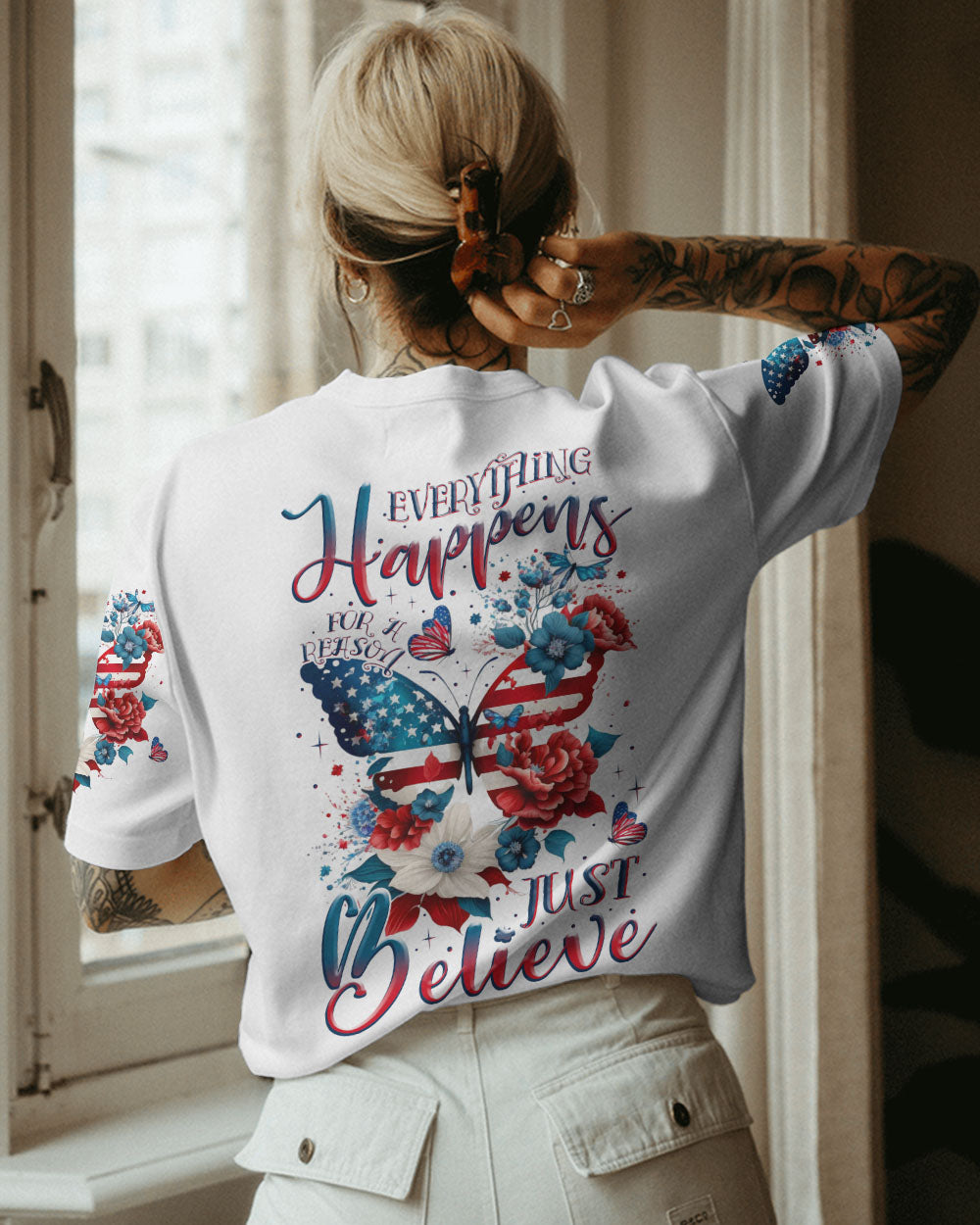 JUST BELIEVE BUTTERFLY FLAG ALL OVER PRINT - TLNZ2806234