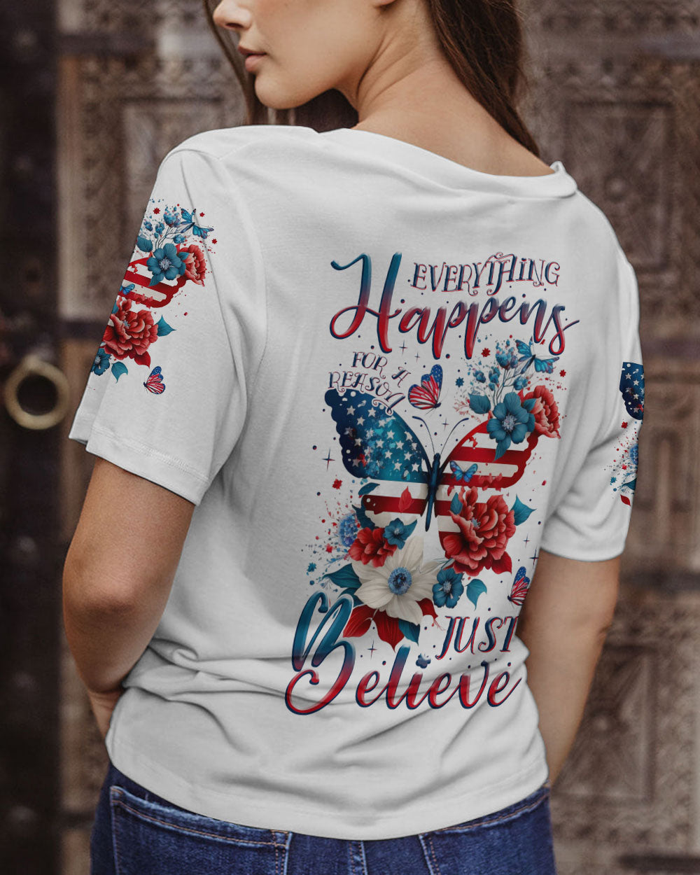 JUST BELIEVE BUTTERFLY FLAG ALL OVER PRINT - TLNZ2806234