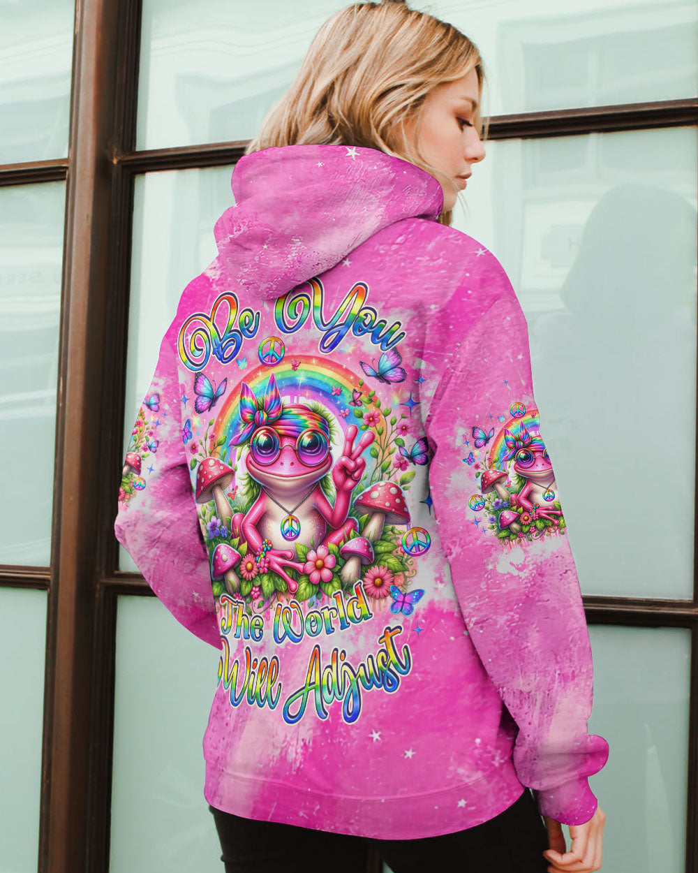 BE YOU THE WORLD WILL ADJUST FROG ALL OVER PRINT - TLNZ2806241