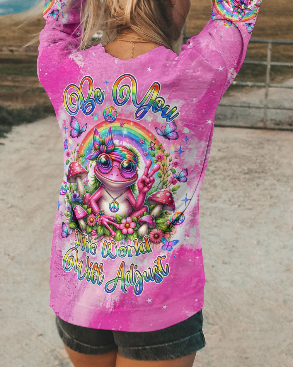 BE YOU THE WORLD WILL ADJUST FROG ALL OVER PRINT - TLNZ2806241
