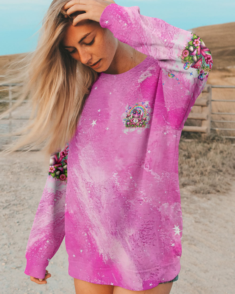BE YOU THE WORLD WILL ADJUST FROG ALL OVER PRINT - TLNZ2806241