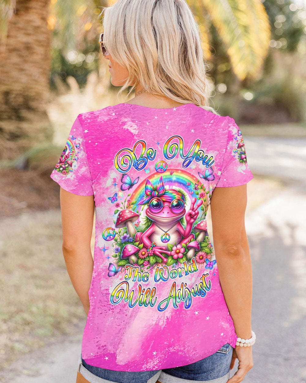 BE YOU THE WORLD WILL ADJUST FROG ALL OVER PRINT - TLNZ2806241