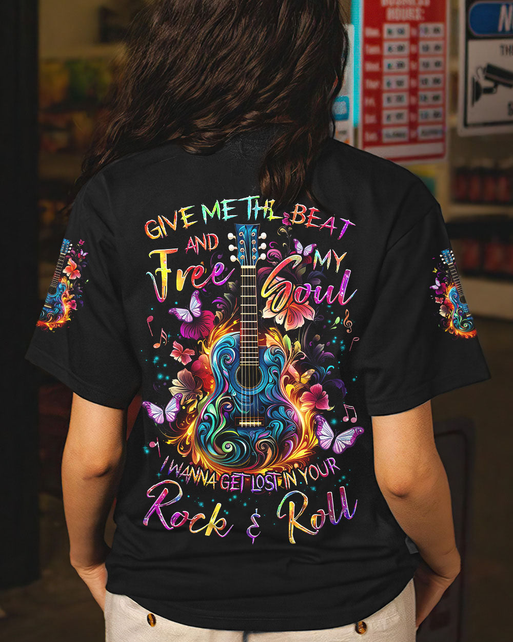 GIVE ME THE BEAT AND FREE MY SOUL GUITAR ALL OVER PRINT - TLNZ2808231