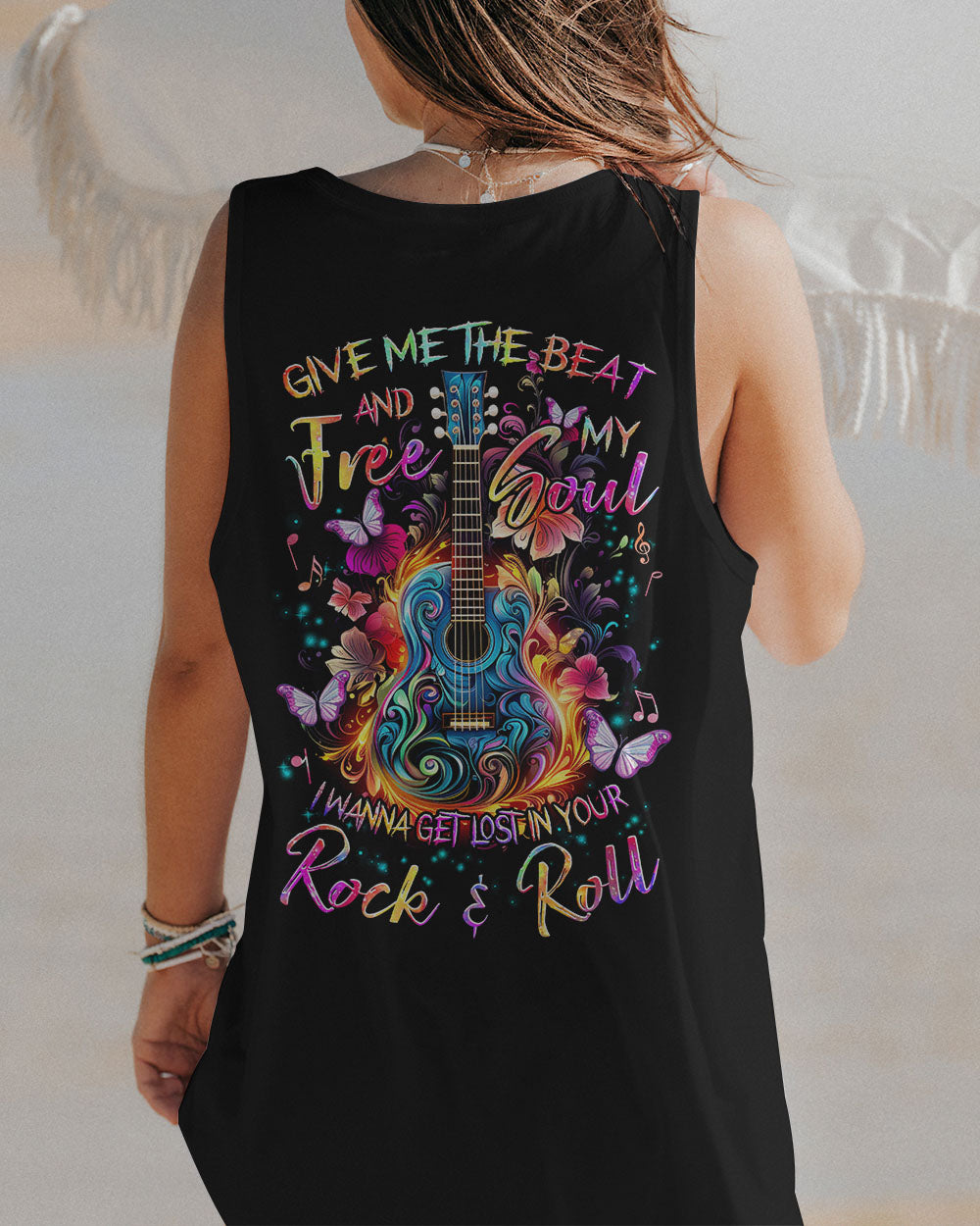 GIVE ME THE BEAT AND FREE MY SOUL GUITAR ALL OVER PRINT - TLNZ2808231