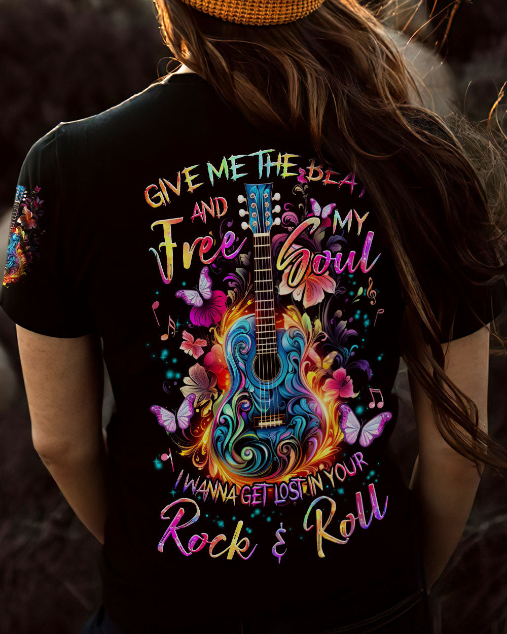 GIVE ME THE BEAT AND FREE MY SOUL GUITAR ALL OVER PRINT - TLNZ2808231