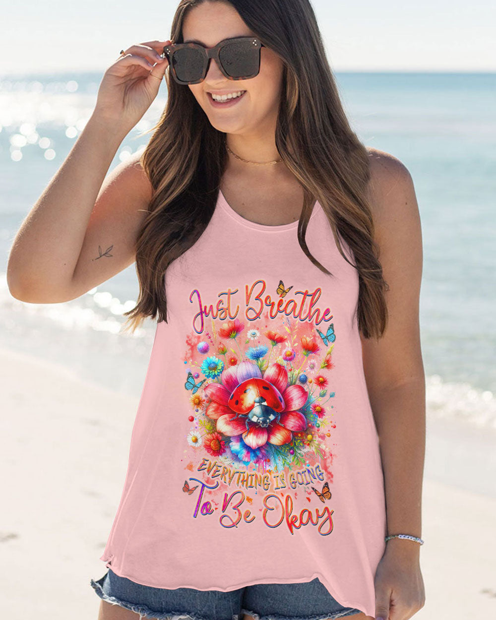 JUST BREATHE LADYBUG FLORAL ALL OVER PRINT - TLNZ2811231