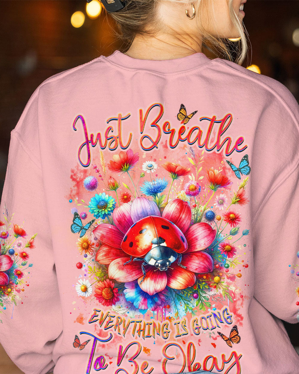 JUST BREATHE LADYBUG FLORAL ALL OVER PRINT - TLNZ2811231