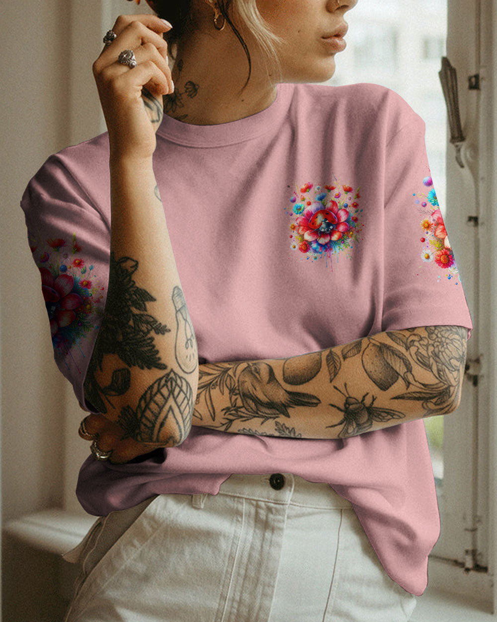 JUST BREATHE LADYBUG FLORAL ALL OVER PRINT - TLNZ2811231