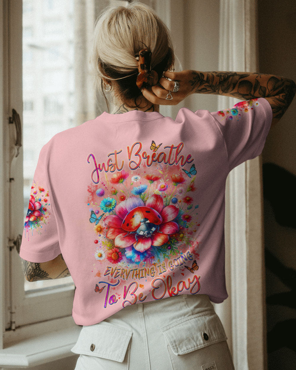 JUST BREATHE LADYBUG FLORAL ALL OVER PRINT - TLNZ2811231