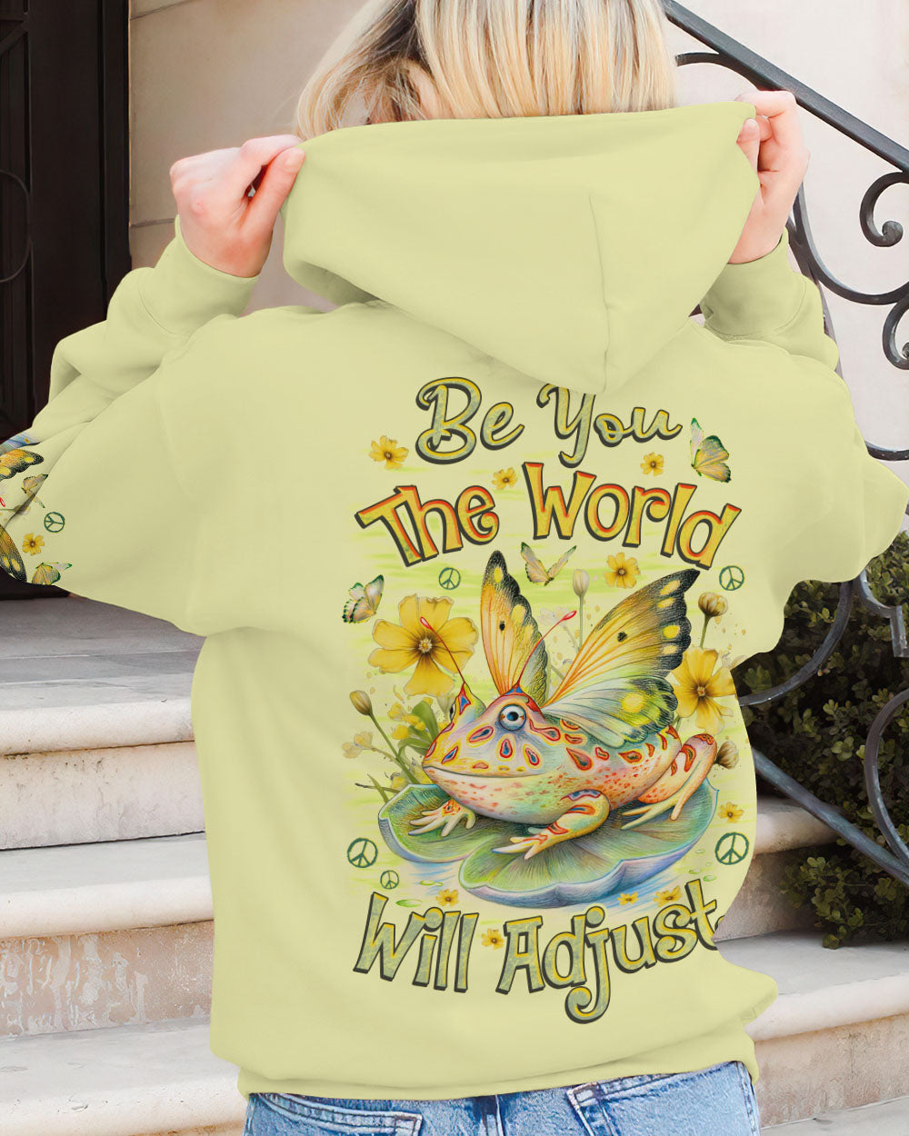 BE YOU THE WORLD WILL ADJUST FROG ALL OVER PRINT - TLNZ2908231