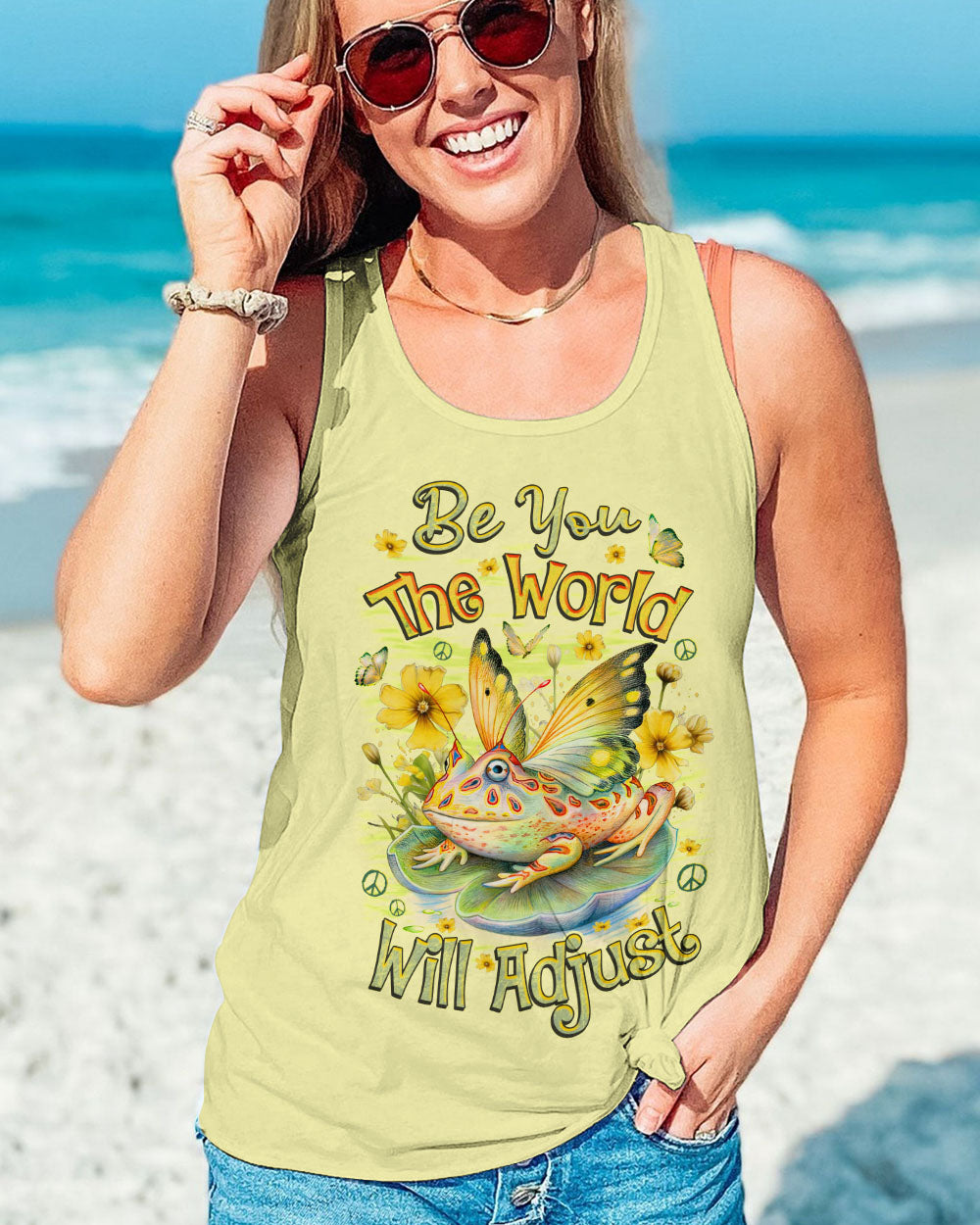 BE YOU THE WORLD WILL ADJUST FROG ALL OVER PRINT - TLNZ2908231