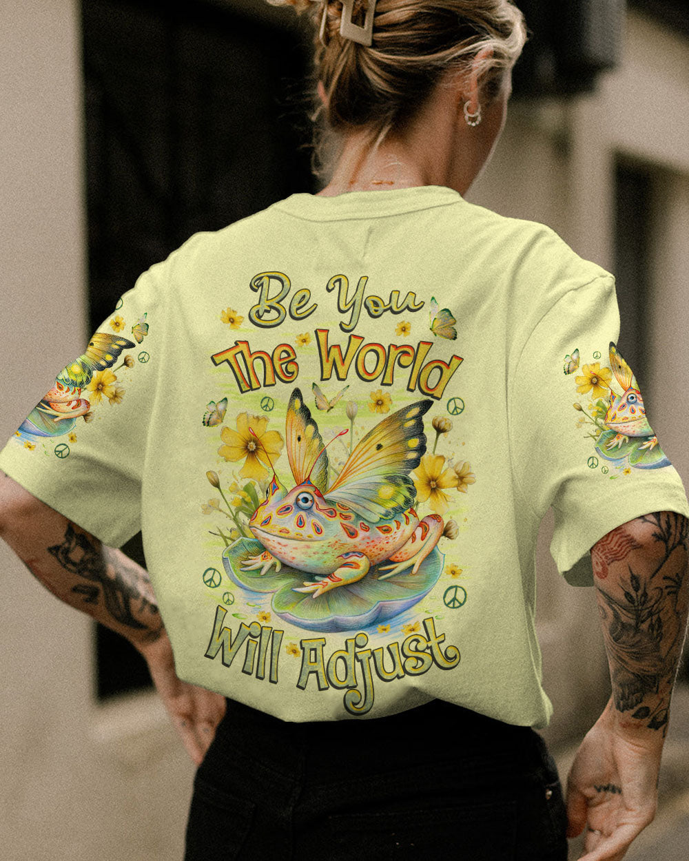 BE YOU THE WORLD WILL ADJUST FROG ALL OVER PRINT - TLNZ2908231