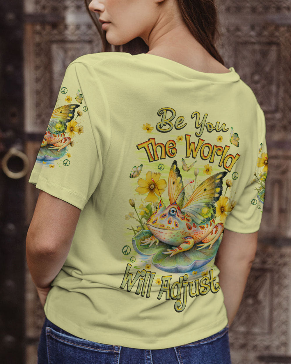 BE YOU THE WORLD WILL ADJUST FROG ALL OVER PRINT - TLNZ2908231