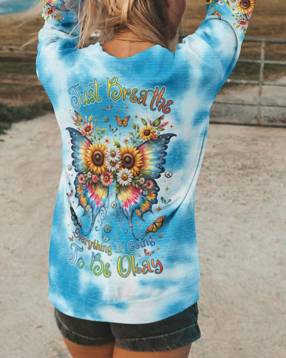 JUST BREATHE WINGS FLORAL ALL OVER PRINT - TLNZ2912232