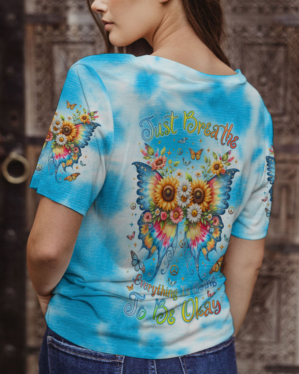 JUST BREATHE WINGS FLORAL ALL OVER PRINT - TLNZ2912232
