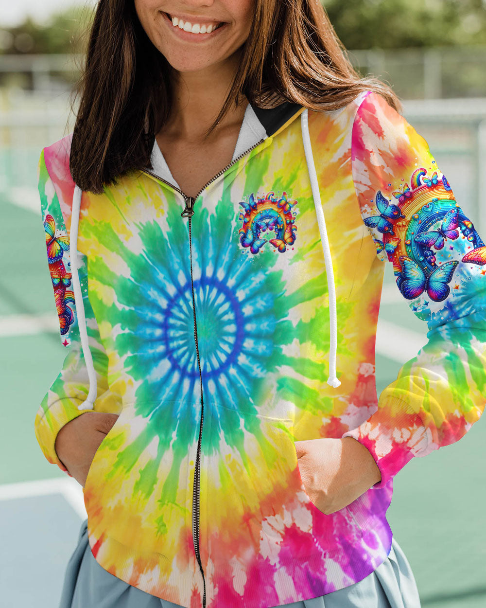 BE YOU THE WORLD WILL ADJUST BUTTERFLY RAINBOW ALL OVER PRINT - TLNZ3001242