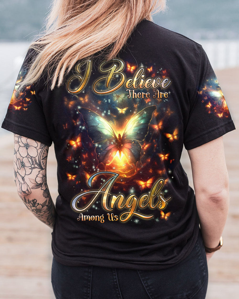I BELIEVE THERE ARE ANGELS AMONG US BUTTERFLY ALL OVER PRINT - TLNZ3101241