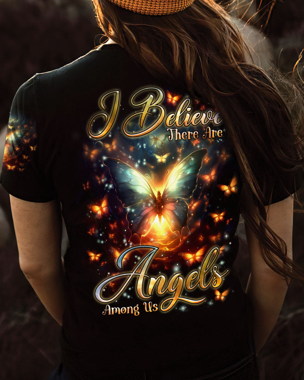 I BELIEVE THERE ARE ANGELS AMONG US BUTTERFLY ALL OVER PRINT - TLNZ3101241