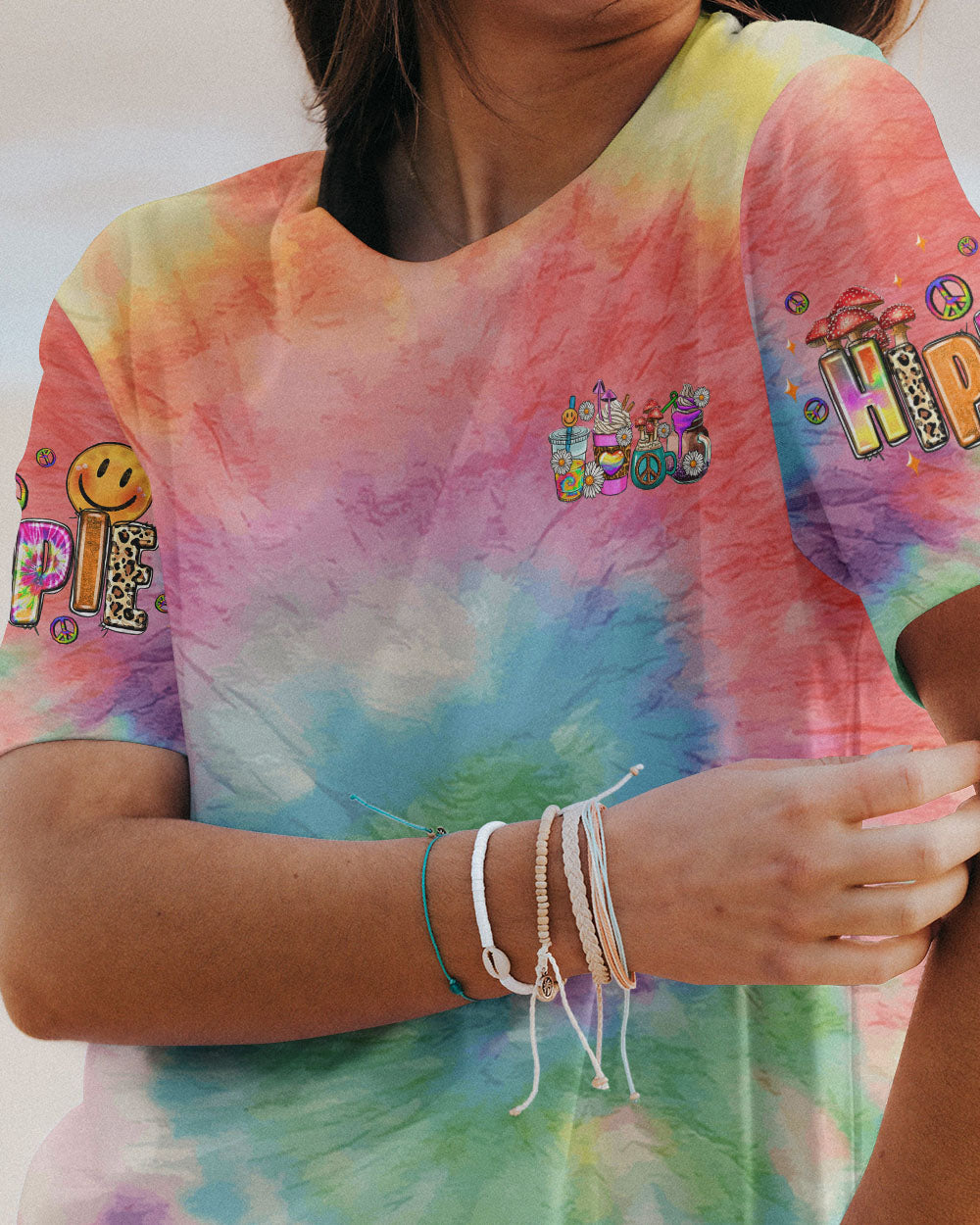 DON'T WORRY BE HIPPIE TIE DYE ALL OVER PRINT - TLNZ3108232