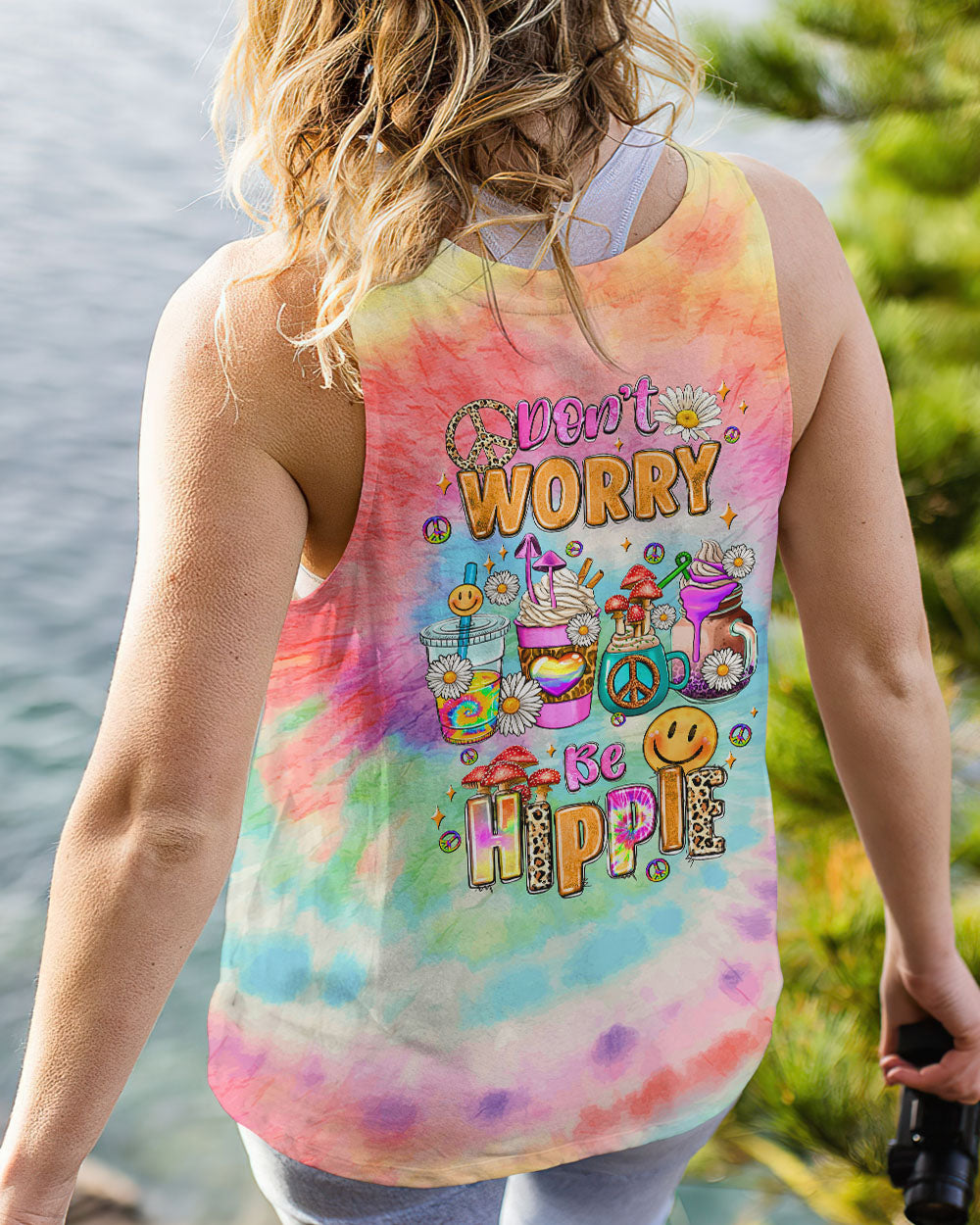 DON'T WORRY BE HIPPIE TIE DYE ALL OVER PRINT - TLNZ3108232