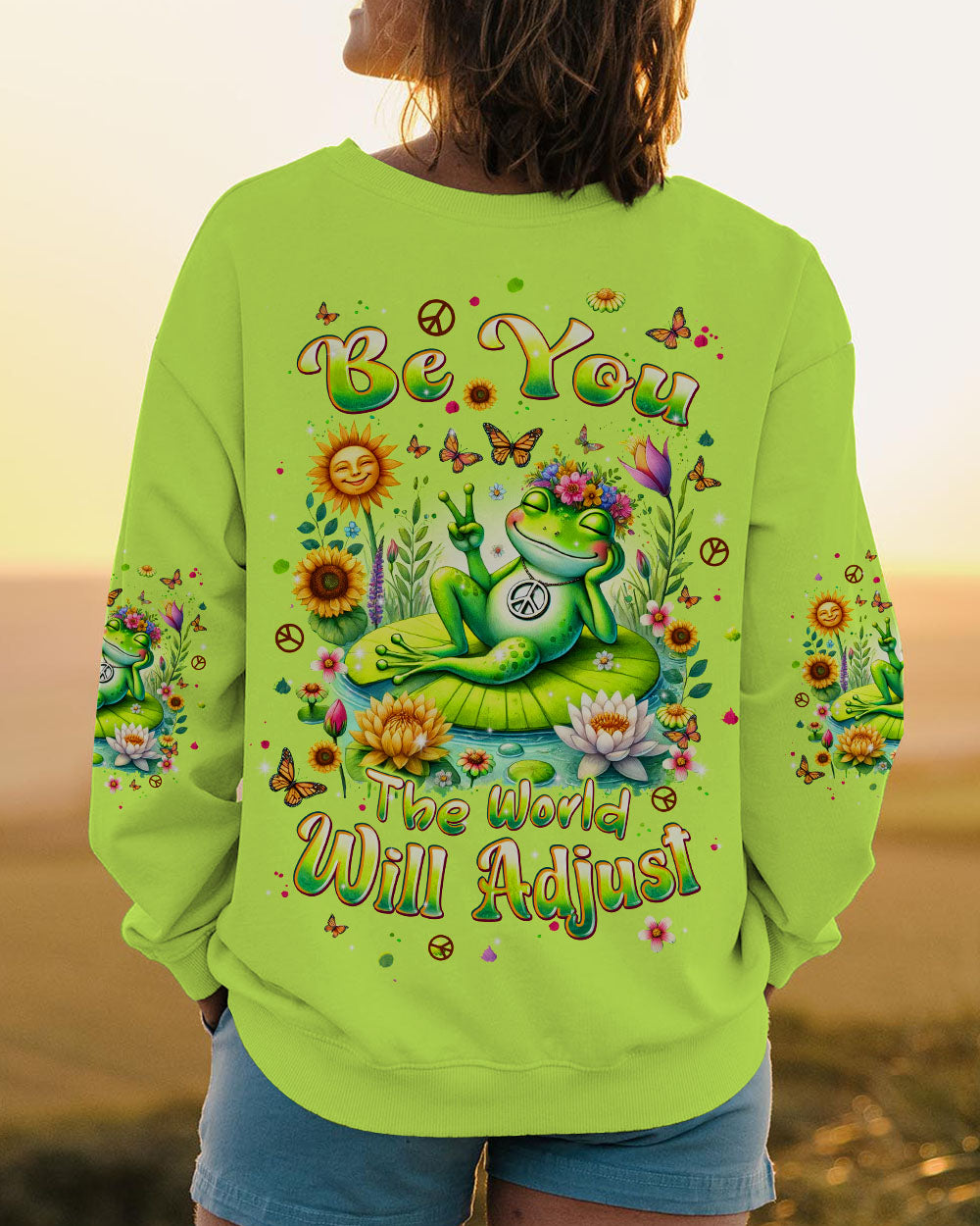 BE YOU THE WORLD WILL ADJUST FROG ALL OVER PRINT - TLPQ0108242