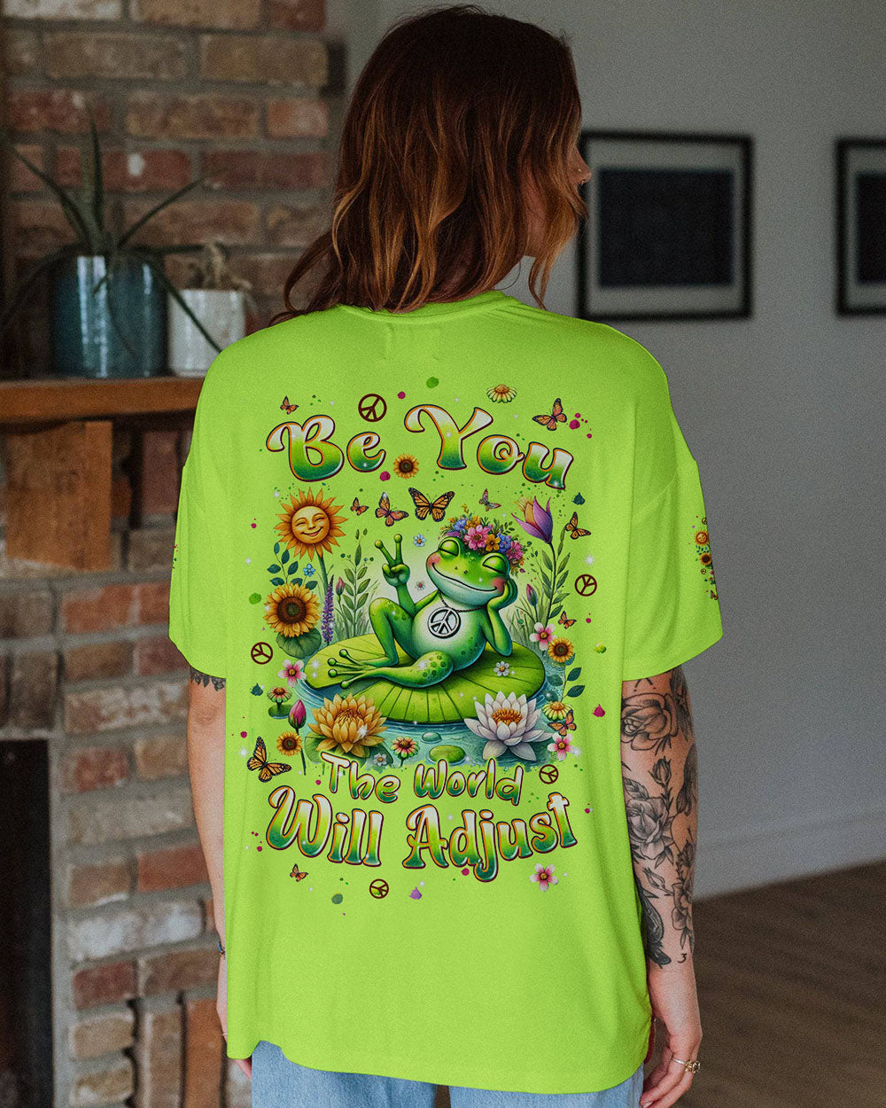 BE YOU THE WORLD WILL ADJUST FROG ALL OVER PRINT - TLPQ0108242
