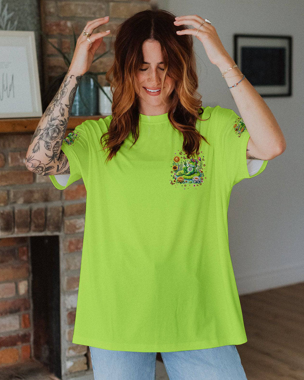 BE YOU THE WORLD WILL ADJUST FROG ALL OVER PRINT - TLPQ0108242