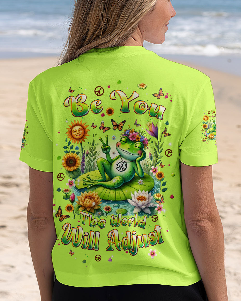 BE YOU THE WORLD WILL ADJUST FROG ALL OVER PRINT - TLPQ0108242