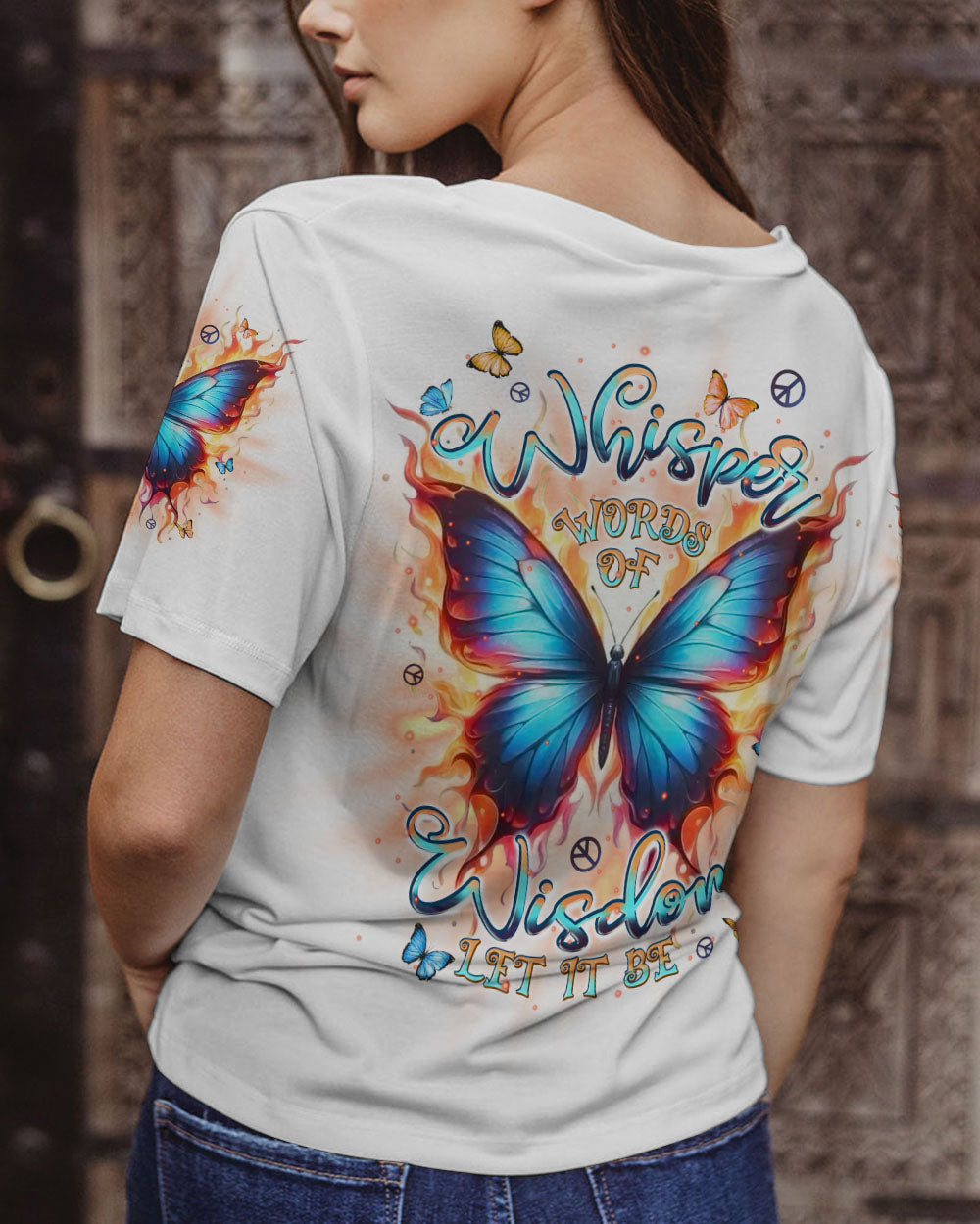 WHISPER WORDS OF WISDOM LET IT BE BUTTERFLY ALL OVER PRINT  - TLPQ0111242