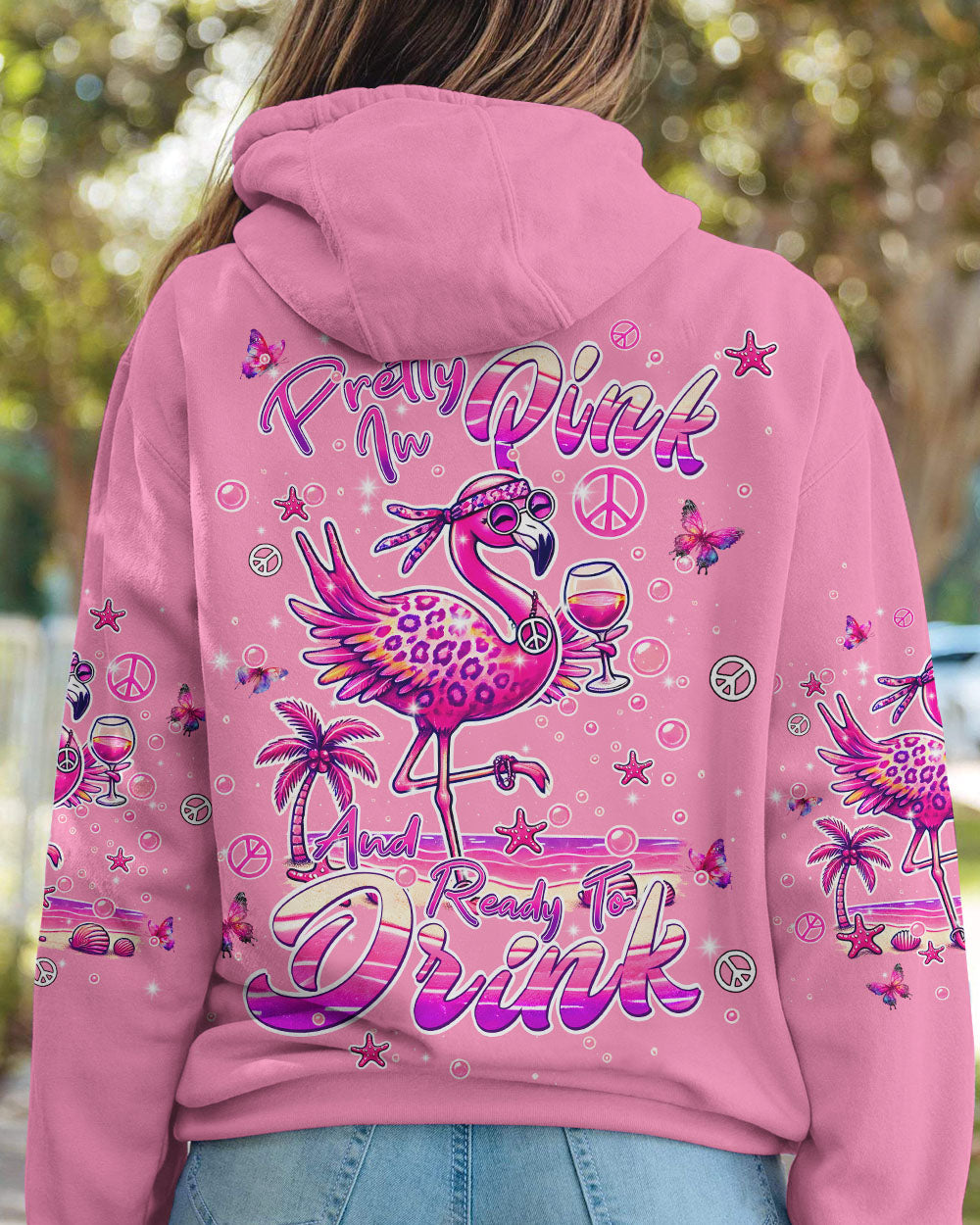 PRETTY IN PINK FLAMINGO ALL OVER PRINT - TLPQ0207243
