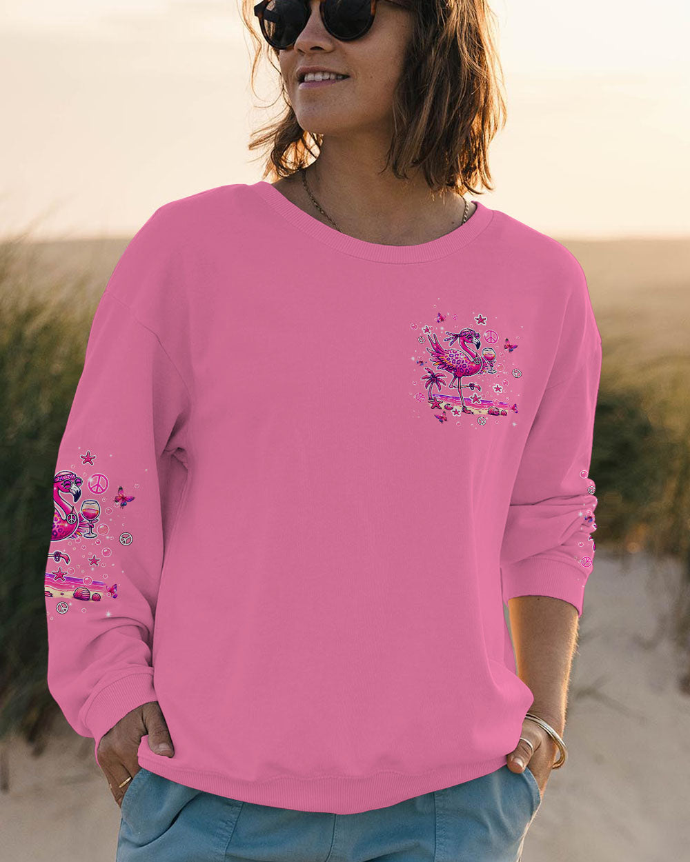 PRETTY IN PINK FLAMINGO ALL OVER PRINT - TLPQ0207243