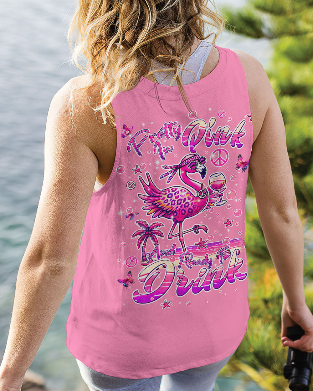 PRETTY IN PINK FLAMINGO ALL OVER PRINT - TLPQ0207243