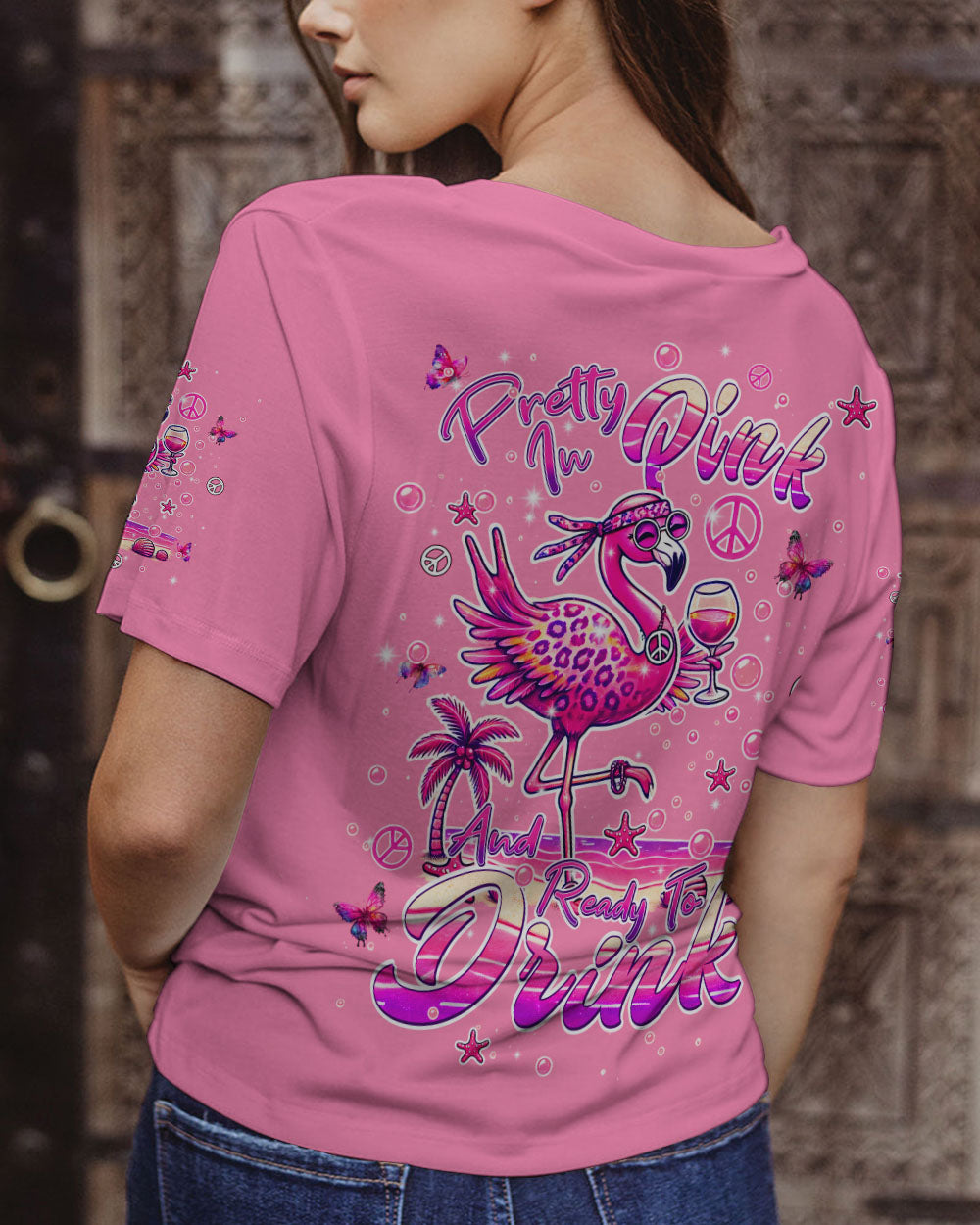 PRETTY IN PINK FLAMINGO ALL OVER PRINT - TLPQ0207243