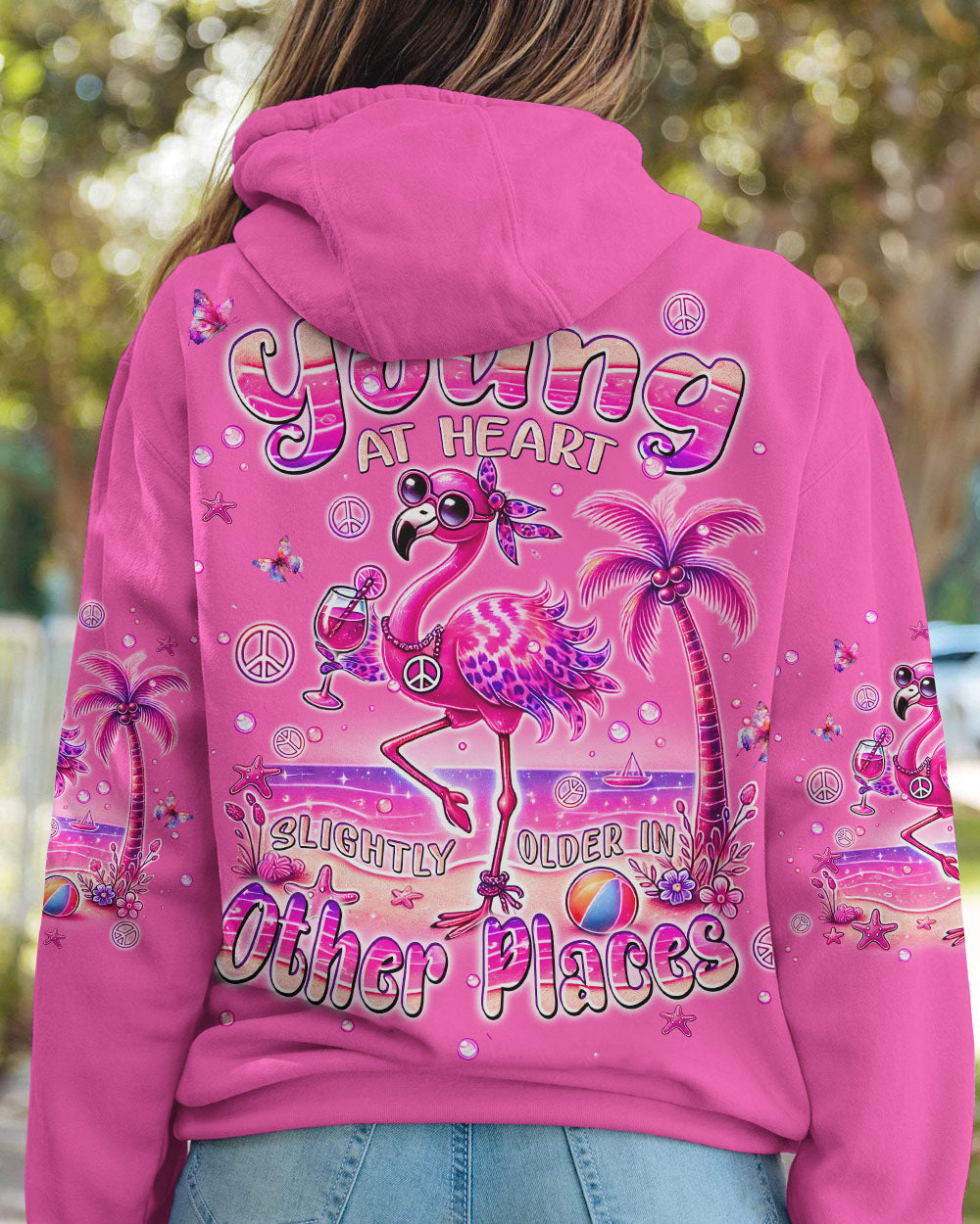 YOUNG AT HEART FLAMINGO ALL OVER PRINT - TLPQ0407244