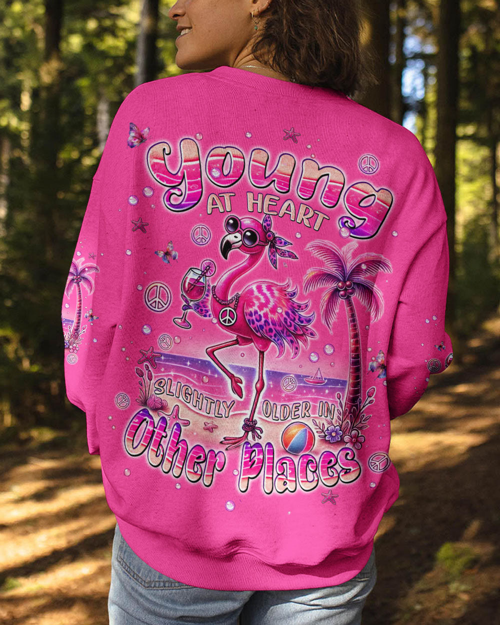 YOUNG AT HEART FLAMINGO ALL OVER PRINT - TLPQ0407244
