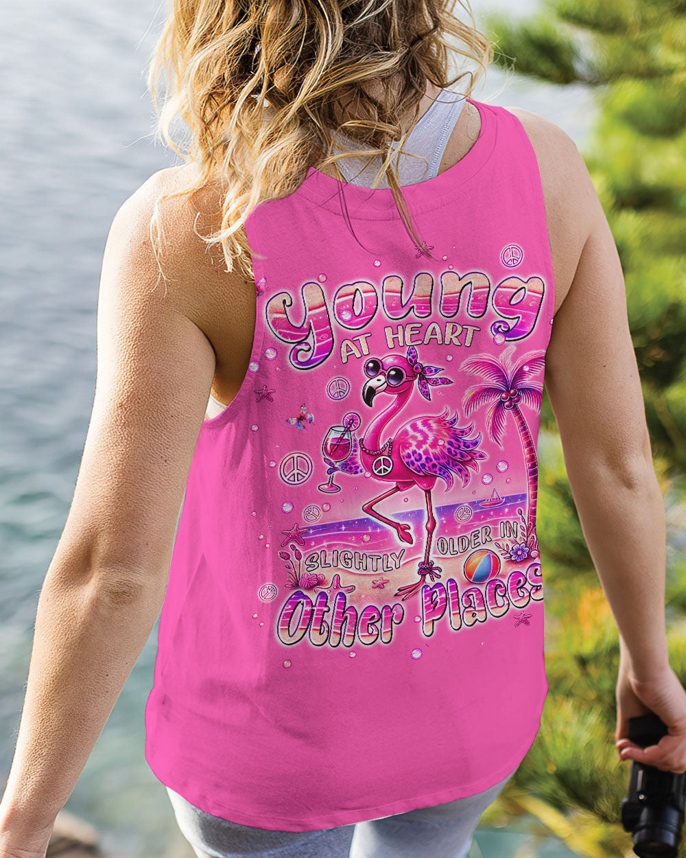 YOUNG AT HEART FLAMINGO ALL OVER PRINT - TLPQ0407244