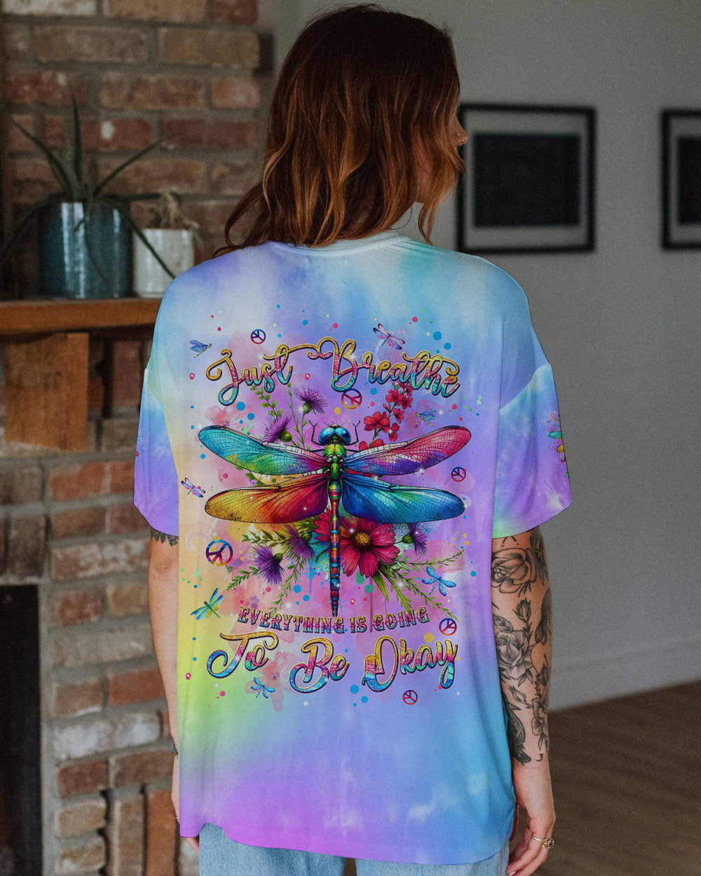 JUST BREATHE DRAGONFLY ALL OVER PRINT - TLPQ0907242