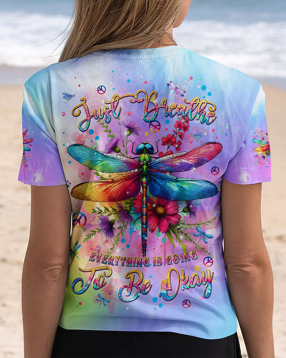 JUST BREATHE DRAGONFLY ALL OVER PRINT - TLPQ0907242