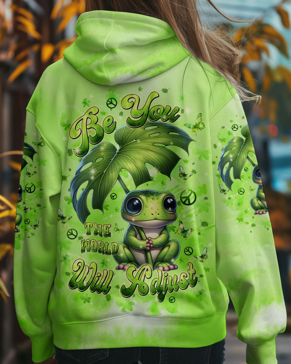 BE YOU THE WORLD WILL ADJUST FROG ALL OVER PRINT - TLPQ0908245