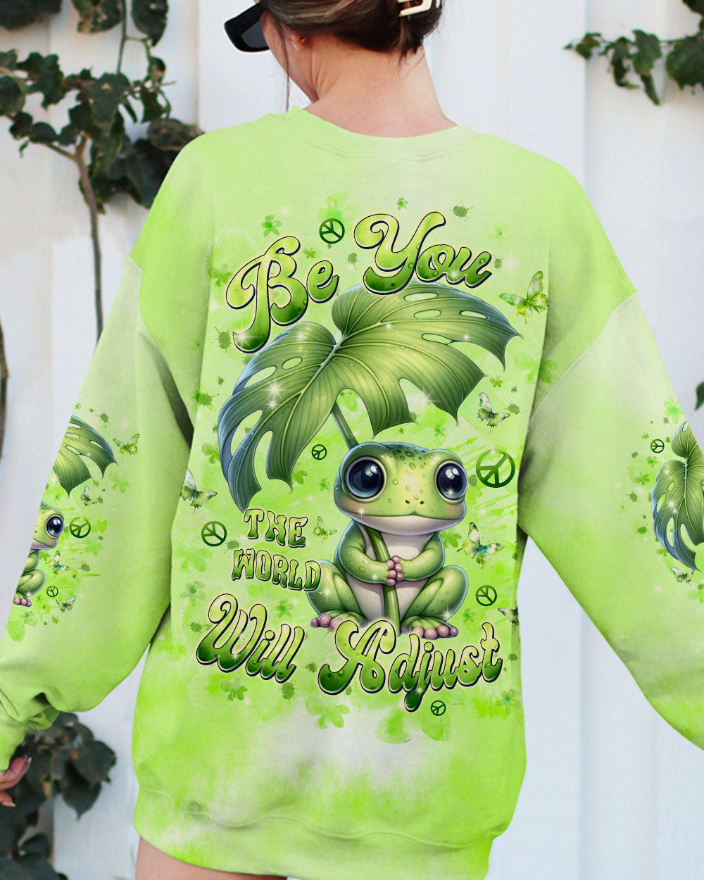 BE YOU THE WORLD WILL ADJUST FROG ALL OVER PRINT - TLPQ0908245