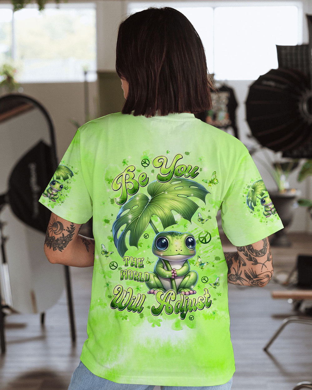 BE YOU THE WORLD WILL ADJUST FROG ALL OVER PRINT - TLPQ0908245