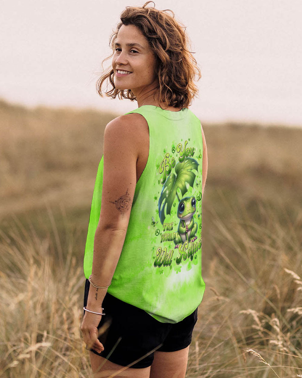 BE YOU THE WORLD WILL ADJUST FROG ALL OVER PRINT - TLPQ0908245