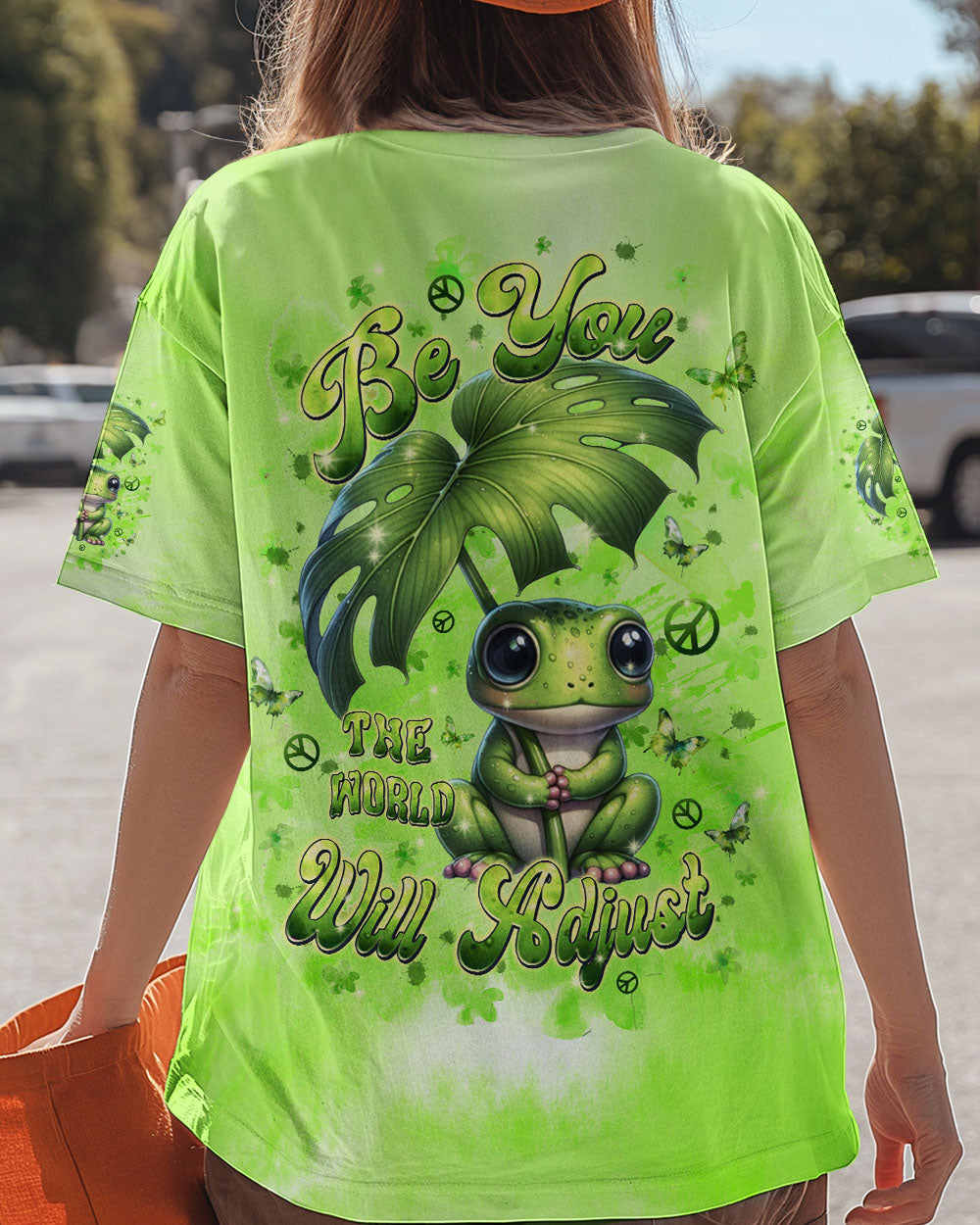 BE YOU THE WORLD WILL ADJUST FROG ALL OVER PRINT - TLPQ0908245